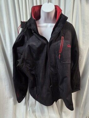 Black Jacket with Red Trim and Zipper